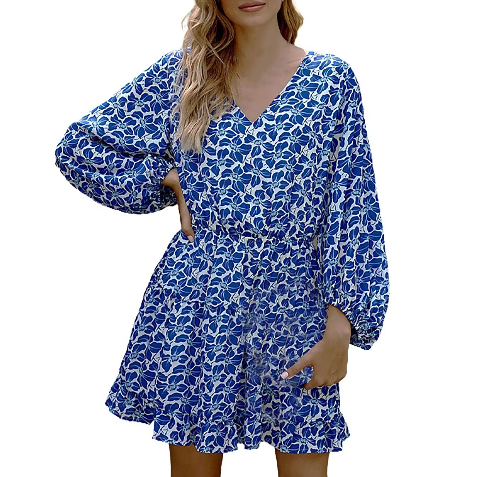 

Women Dress Print Spring And Autumn Casuals Pumping Pleats Cascade Decoration Dress Ladies Vestido 2023 New Dress Streetwear