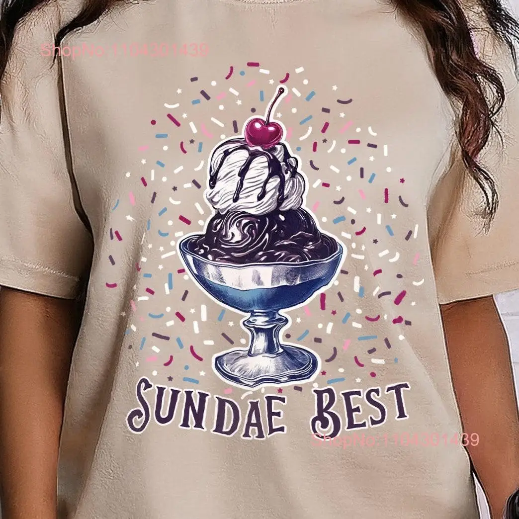 Vintage Ice Cream Sundae T Shirt Cute Retro Best Nostalgic Aesthetic Funny Dessert Summer Gelato Lover