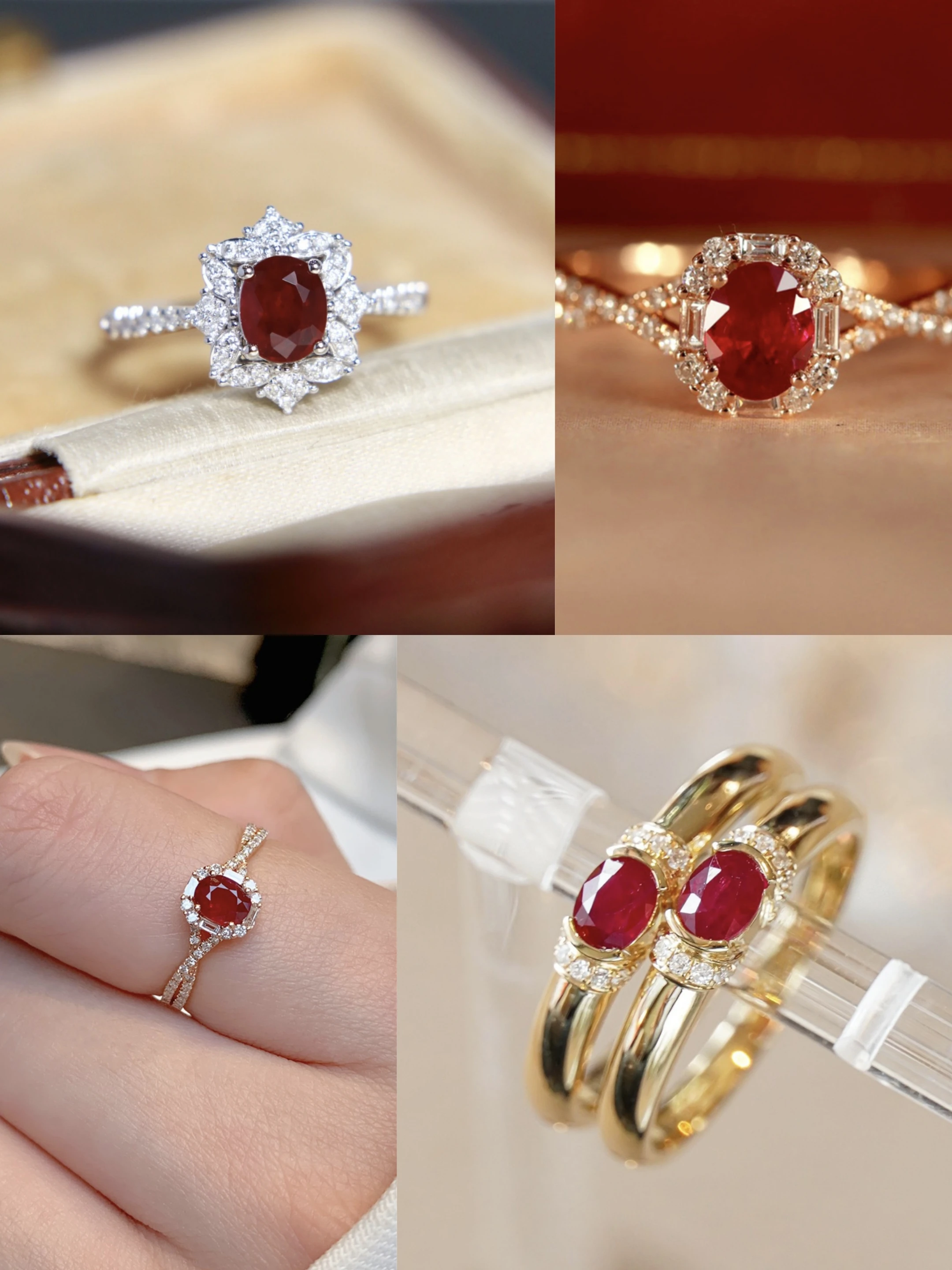 

Luxury Fashion 925 Silver Lab-grown Ruby Finger Band For Women Full Diamond Eternity Ring High-end Wedding Jewelry Dropshipping