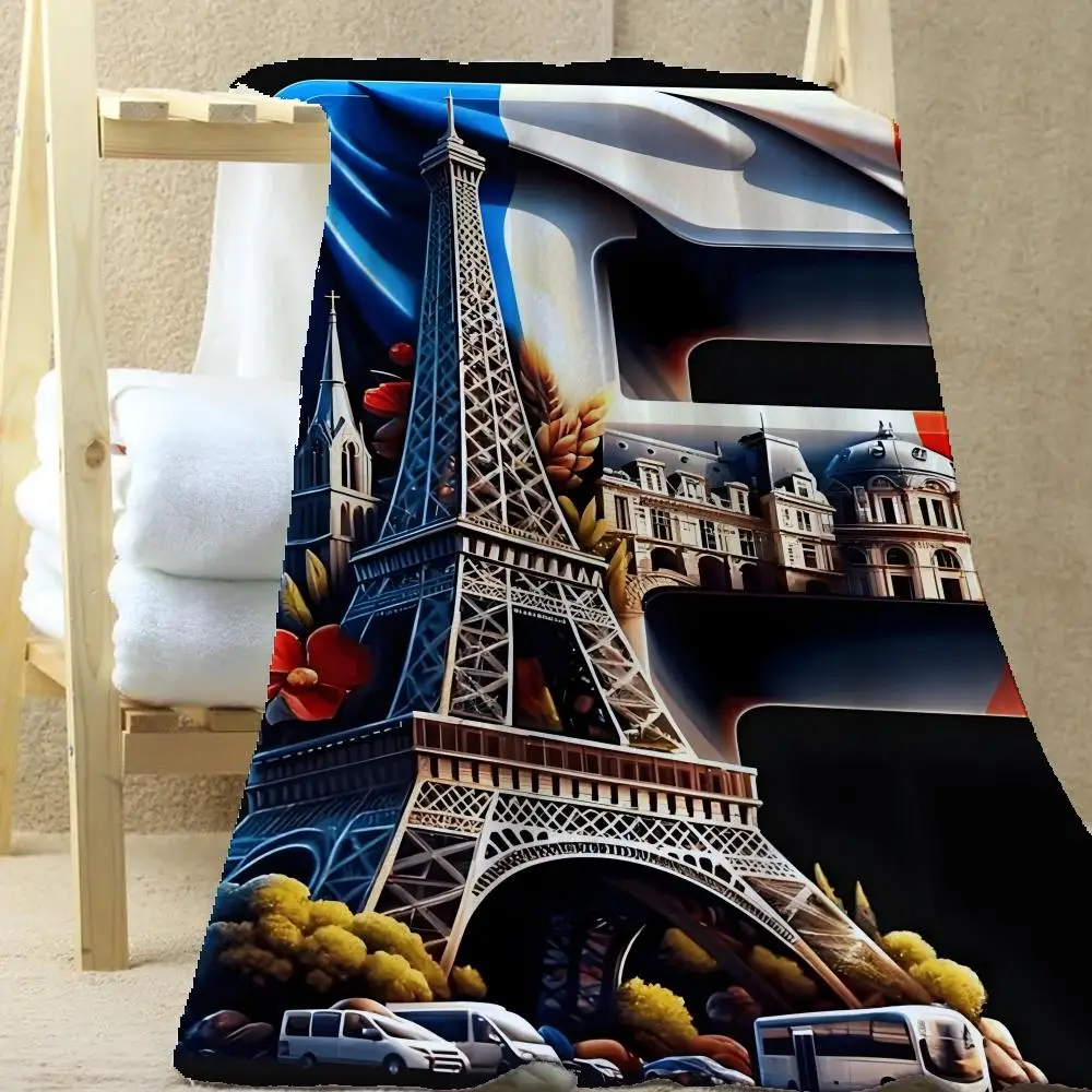 

Eiffel Tower, France Throw Blanket Aesthetic Art Flannel Blanket Portable Home Travel Camping Sofa Picnic Thickening Flannel Bl