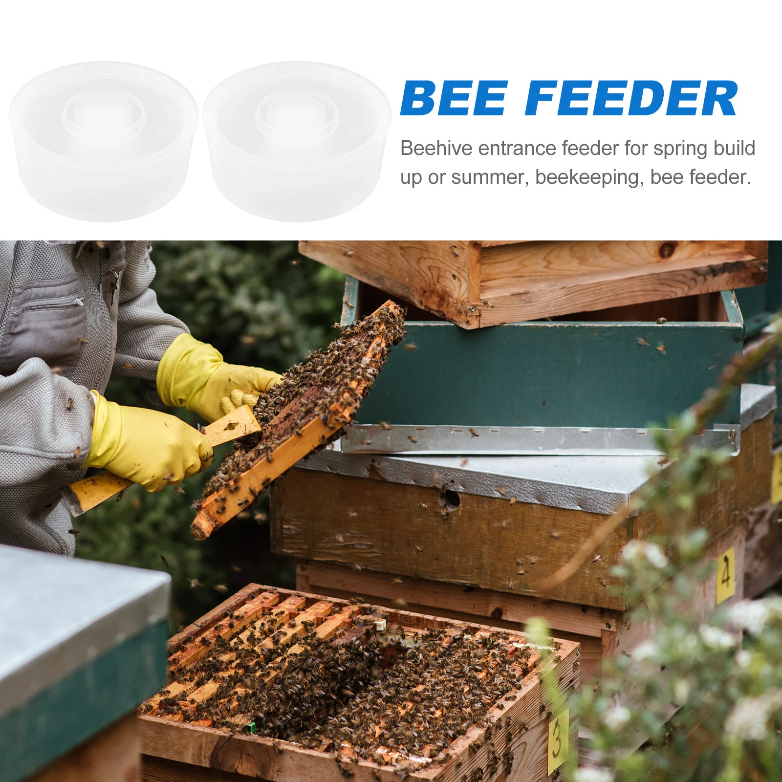 

2Pcs Durable Beehive Entrance Feeder PP Material High Impact Resistance Easy Operate Beekeeping Supplies Spring Summer Feeding