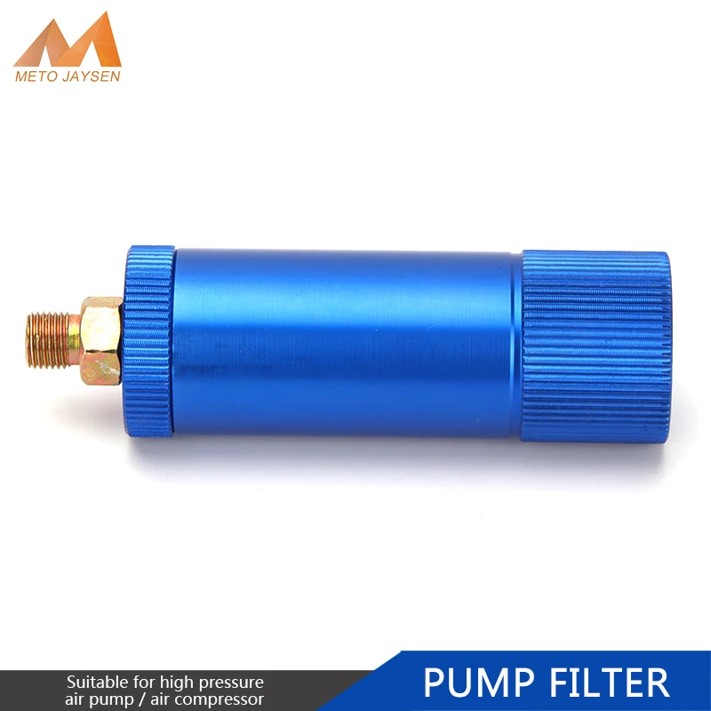 Filter pompa tangan tekanan tinggi, Filter M10 benang PCP kompresor udara biru, pemisah air-minyak, elemen katun, pompa udara 40Mpa