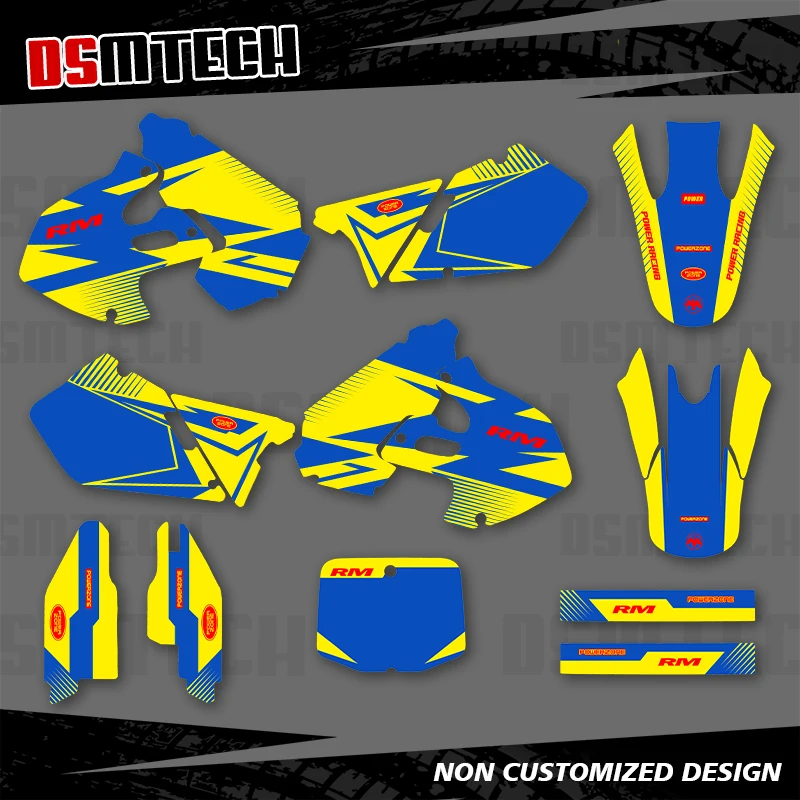 

DSMTECH For SUZUKI RM125 RM250 RM 125 250 1999 2000 Graphics Decals Stickers kits Motorcycle Background Custom Number Name 002