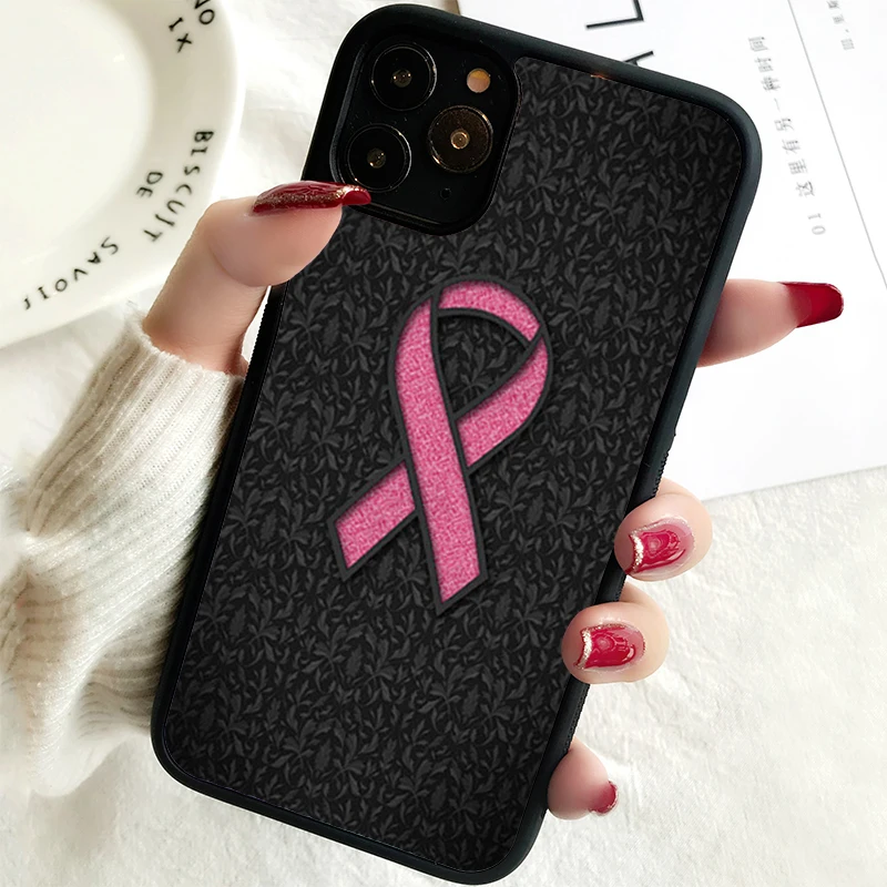 5 5S SE 2020 Phone Cover Case for iPhone 6 6S 7 8 PLUS X XS XR 11 12 13 MINI 14 PRO MAX Rubber Girl Breast Cancer Pink Ribbon