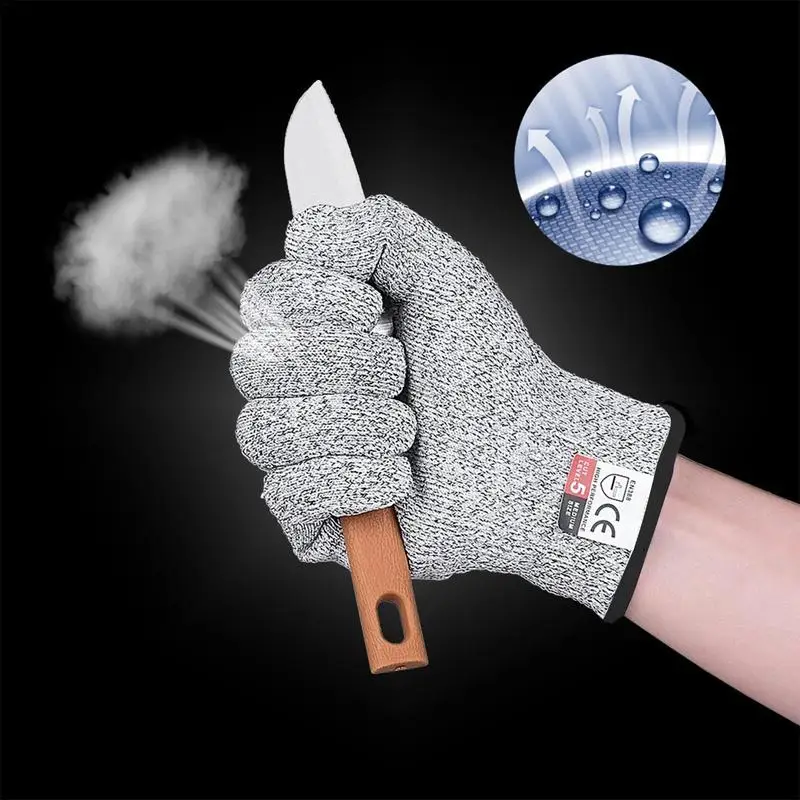 Gants de sécurité de travail de niveau 5, anti-coupure, anti-rayures, anti-coupure de verre, haute résistance, industrie, cuisine, jardinage