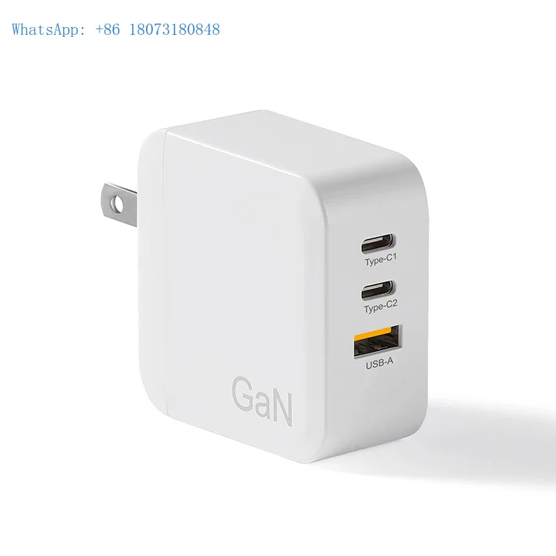 65W GaN Power Adapter OEM Charger 3 Port Quick Smart Control PD , PPS , QC4.0