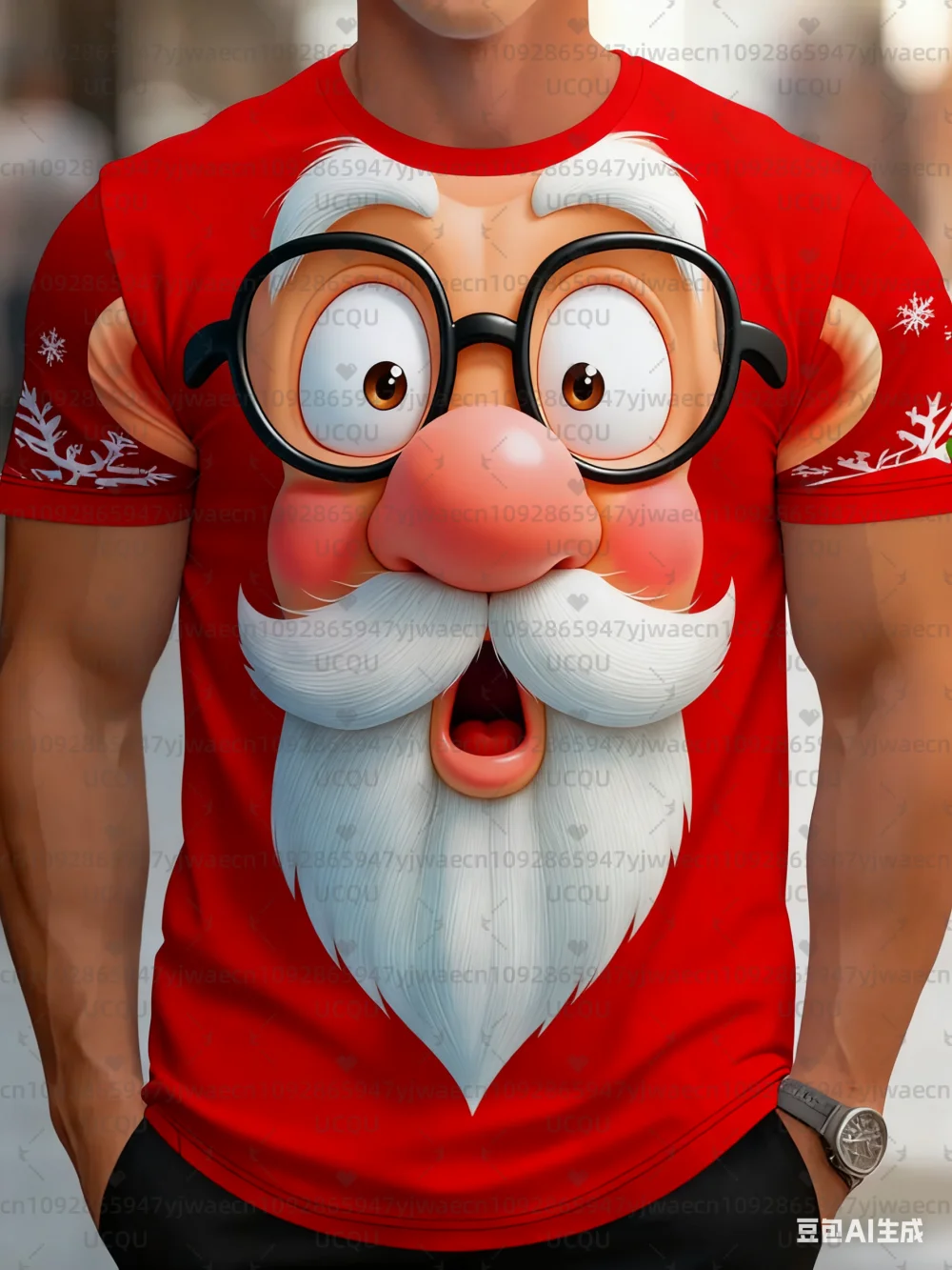 

Летняя футболка для рождественских вечеринок, мужская и женская футболка с забавным рисунком Санта-Клауса, повседневная футболка с круглым вырезом и короткими рукавами с 3D принтом