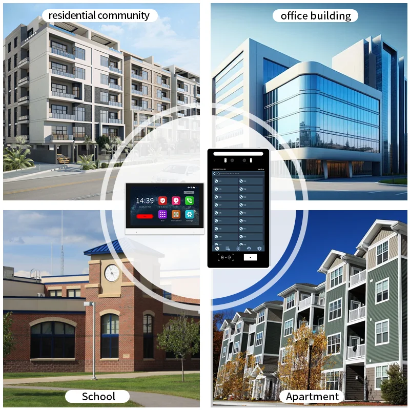 Thinmoo أندرويد 8 بوصة 1080P فيديو باب الهاتف التعرف على الوجه التحكم في الوصول في الهواء الطلق البيومترية مخصص Apk #4