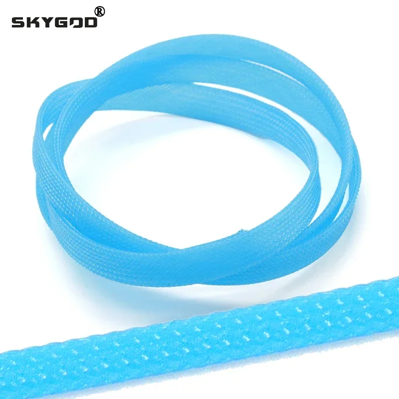 1~50m UV Blue PET Braid Sleeve 2/4/6/8/10/12/14/16/20/25/30/40mm High Density Protect Snake Skin Wrap Sheath For Electric Cables