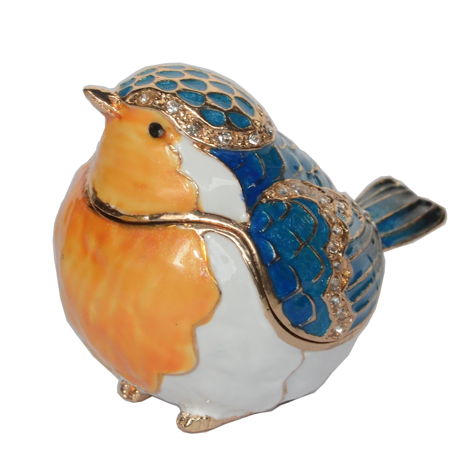 Robin Bird Jewelry Trinket Boxes Hinged Ring Holder Collectible Bird Figurines Home Decor Gift Necklace Rings Earrings Organizer