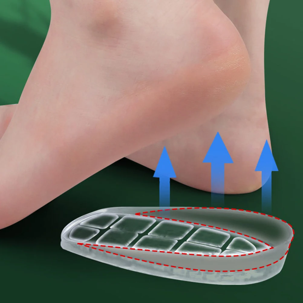 

GEL Heel Inserts Transparent Anti Slip Self Adhesive Half Size Insoles Cushions for High Heels Women Breathable Elastic Long