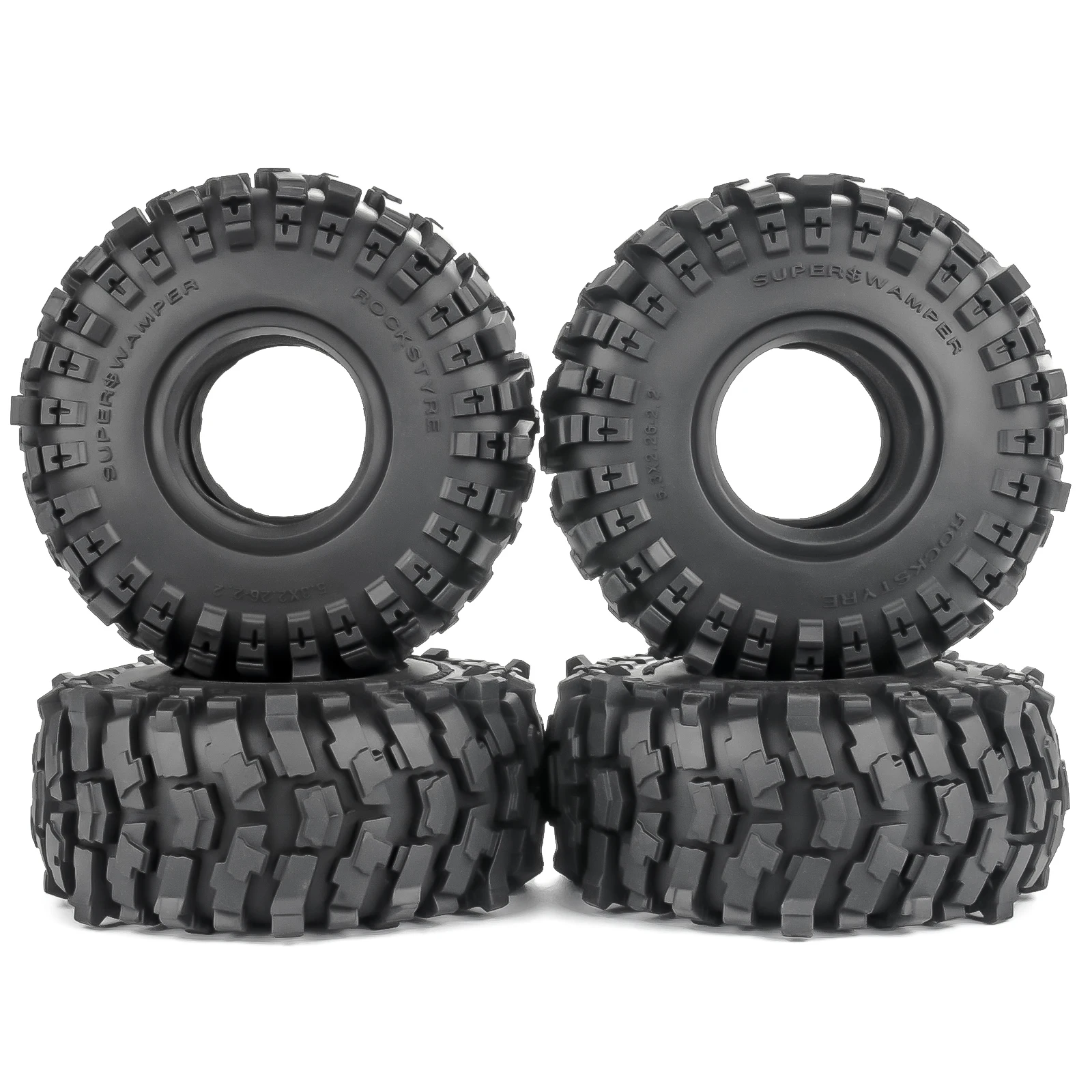 PYFORE 2.2In 133x58mm Climbing Tire Skin 4PCS Wheels for 1/8 RC Model Car Crawler Accessories
