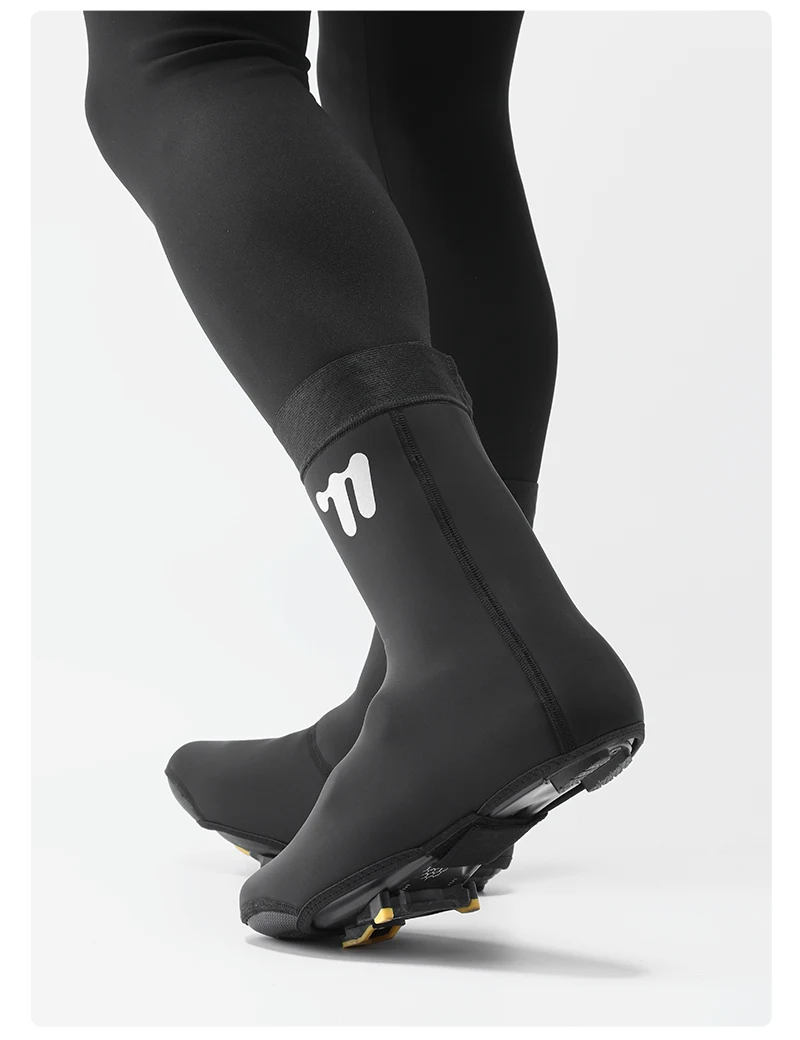 WEST BIKING Winter-Fahrradschuhüberzieher, Thermo-Fleece, winddicht, Neopren-Überschuhe, für kaltes Wetter, Rennrad- und Mountainbike-Ausrüstung – Detail 13
