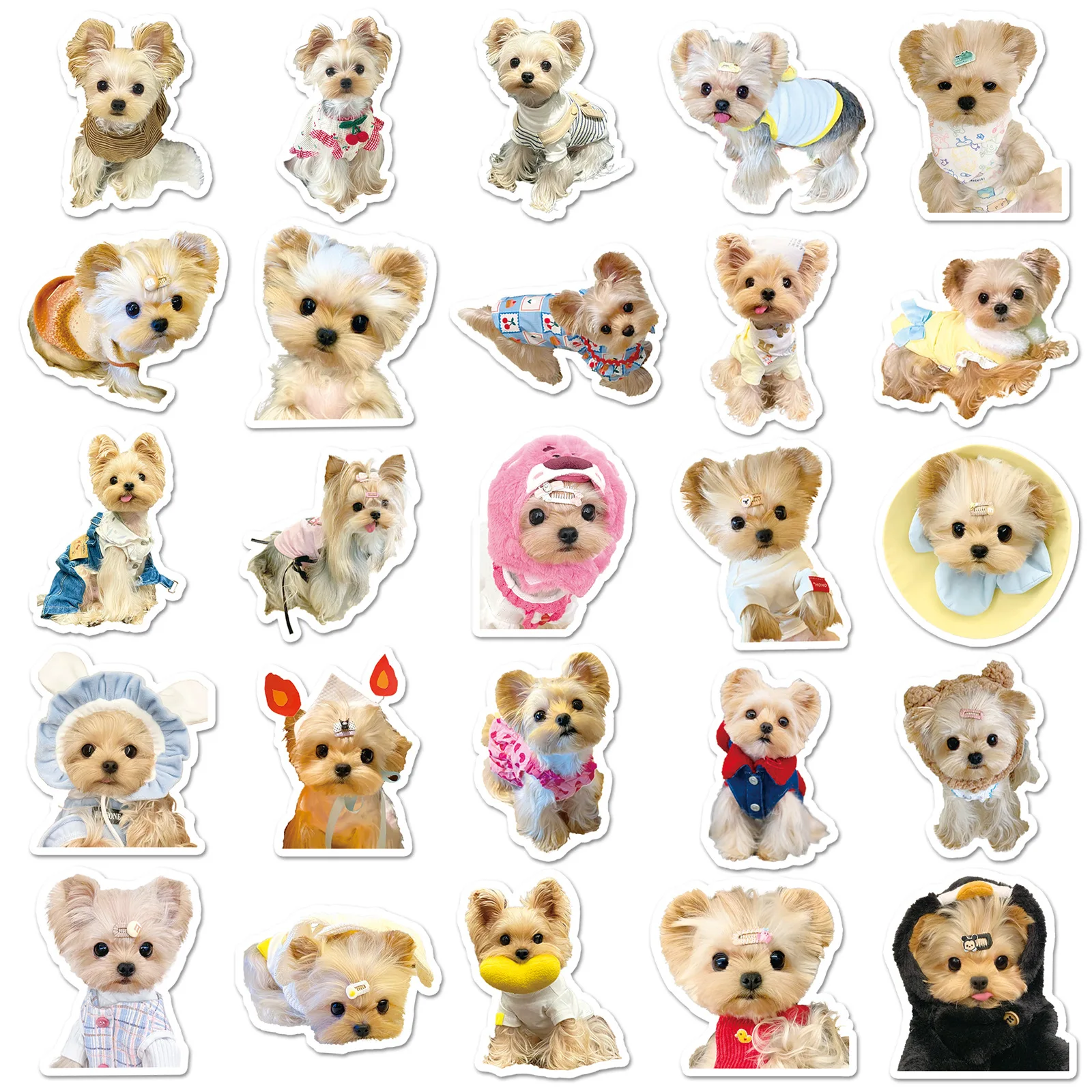 

50PCS Yorkshire Terrier Sticker Cute Pet Cute Dog DIY Graffiti Decorative Phone Case iPad Gift Waterproof Sticker Kids Toy