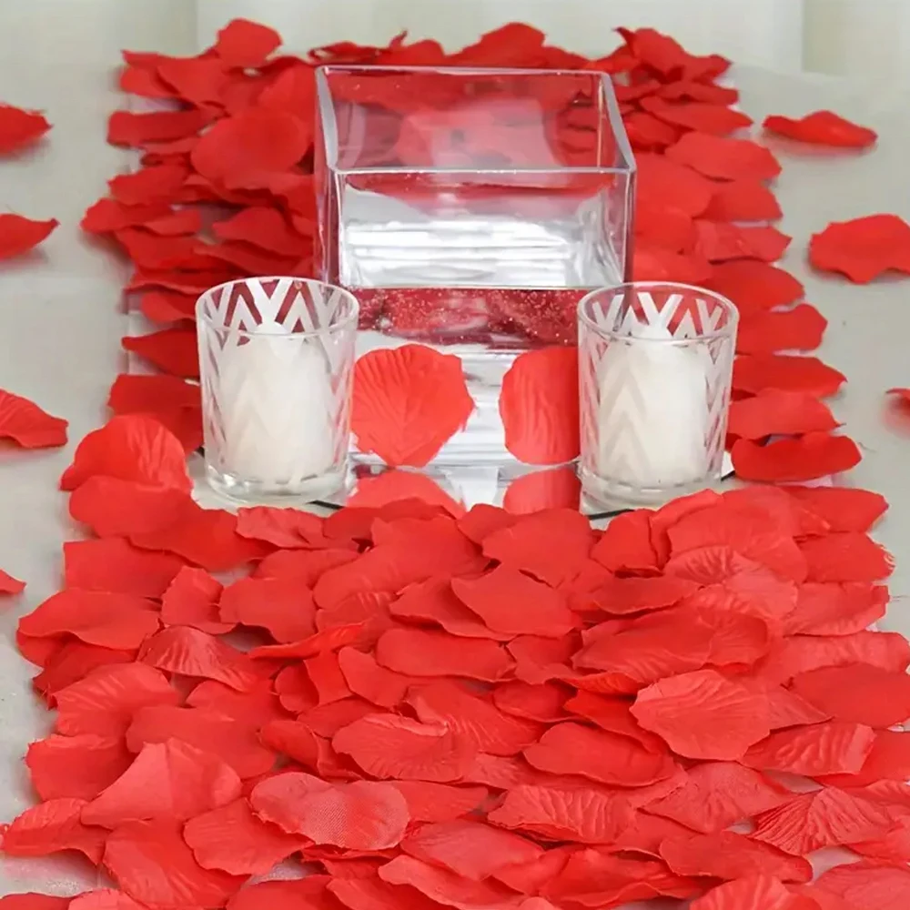 10000-100 Stück künstliche getrocknete Blumen, rot, weiß, goldfarben, Seide, künstliche gefälschte Rosenblätter, Blätter, Party, Geburtstag, Event, Hochzeit, Dekoration – Detail 5