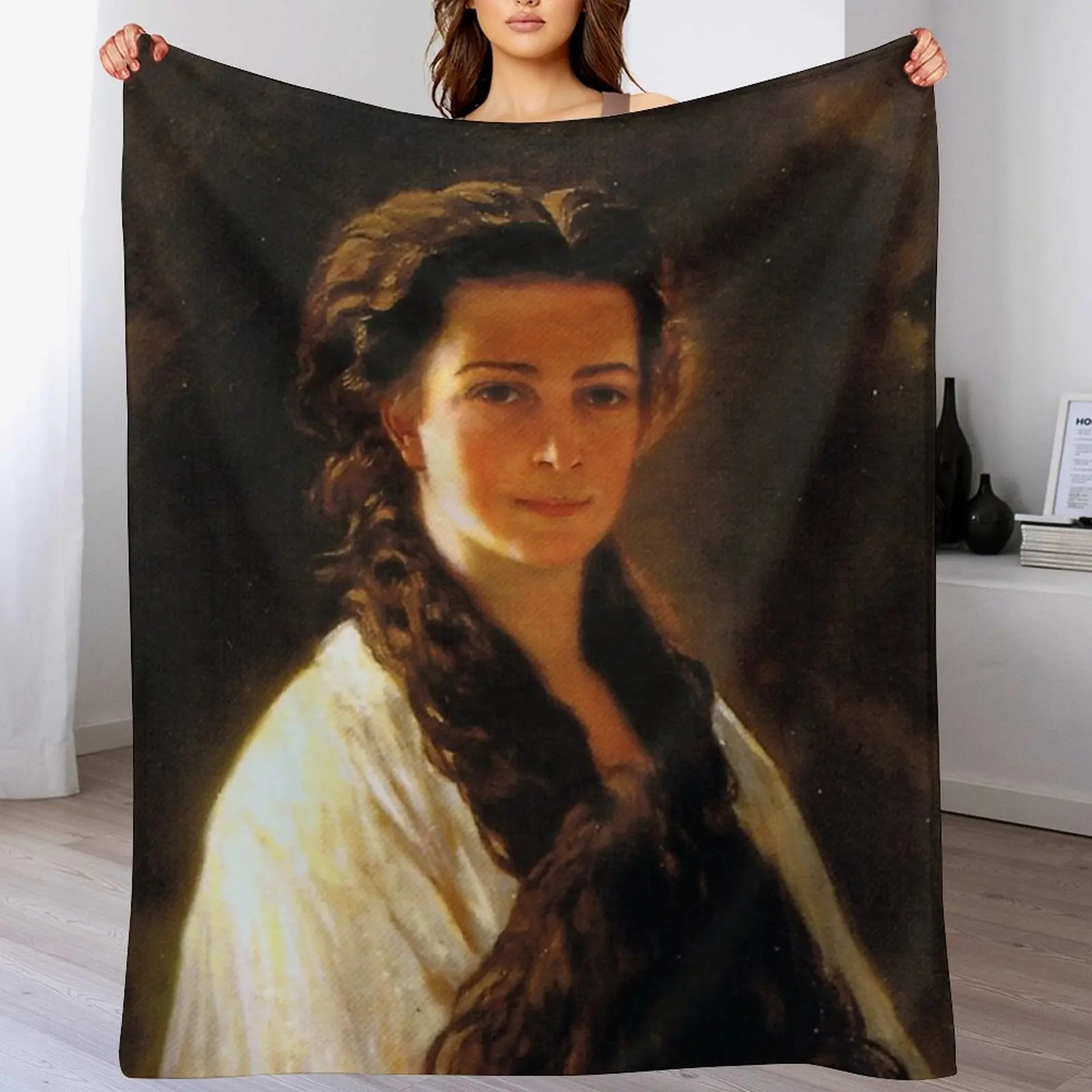 

Portrait of Sisi Empress by Riegele Throw Blanket Soft Big Kid'S Sofa Blankets