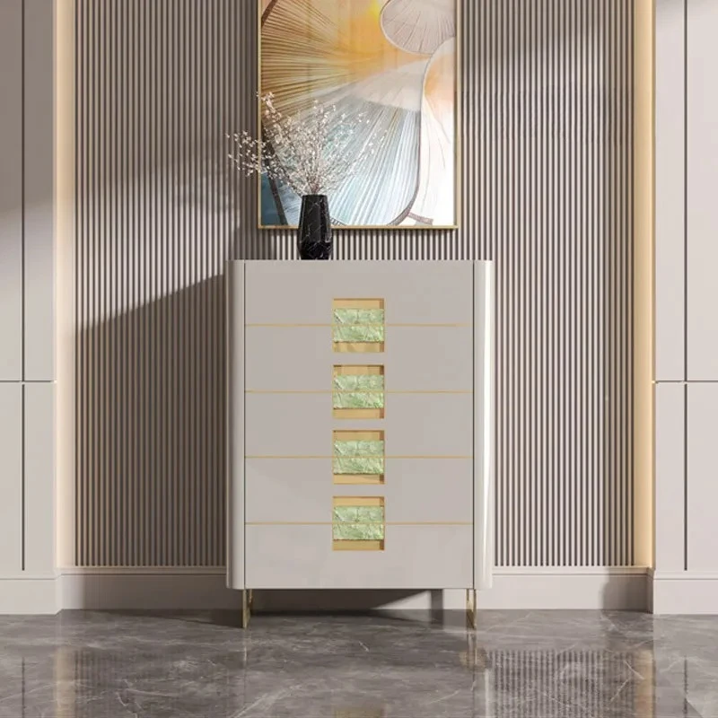 light luxury chest of drawers  light luxury locker simple back string bedroom storage cabinet metal
