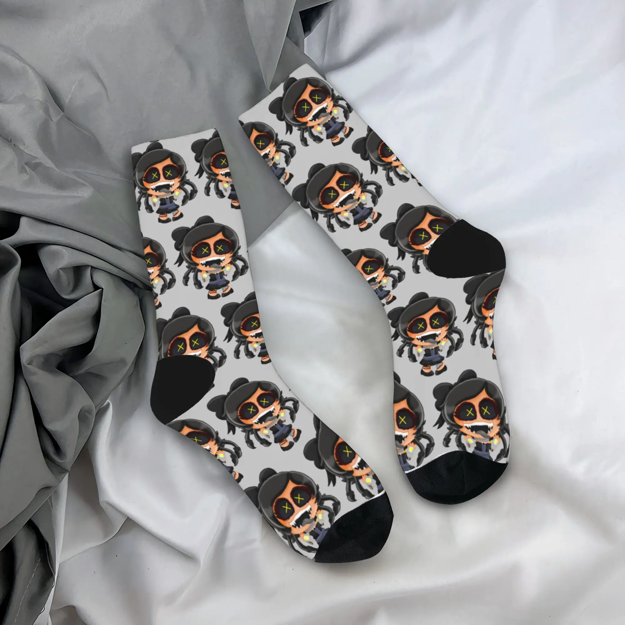 Hip-hop Chibi Cyn Murders Drones Football Socks  Polyester Long Socks for Unisex Non-slip