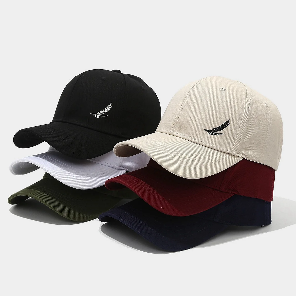 Buğday Kulakları Işlemeli beyzbol şapkası Erkek Kadın Yan Işlemeli Doruğa Kap Açık Spor Eğlence Balıkçılık Bisiklet Şapka