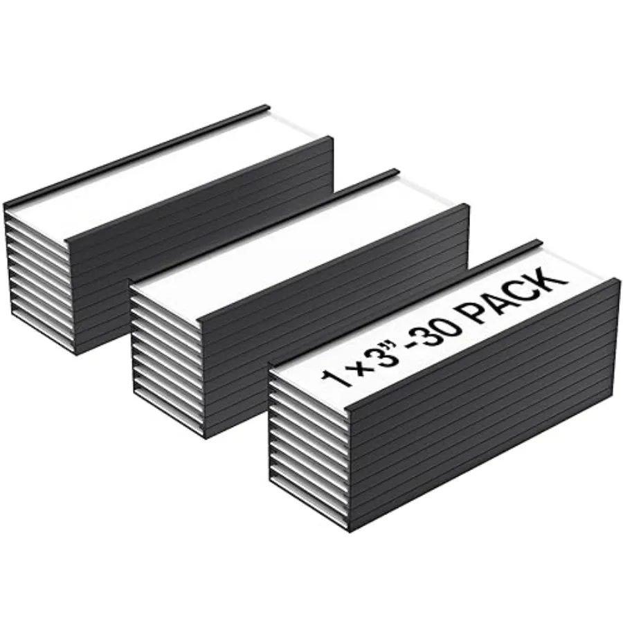 

C Channel Magnetic Label Holders 1x3, Magnetic Labels, Reusable Magnet Name Tags for Locker Shelf, Tool Box, File Cabinet, Offi