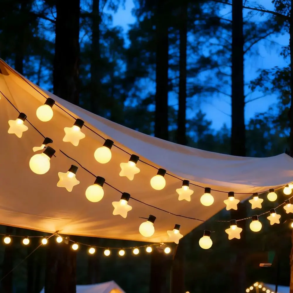 Solar LED Globe String Lights Waterproof Outdoor Decorative Bulbs For Camping Tent Patio Garden Canopy Holiday Lighting