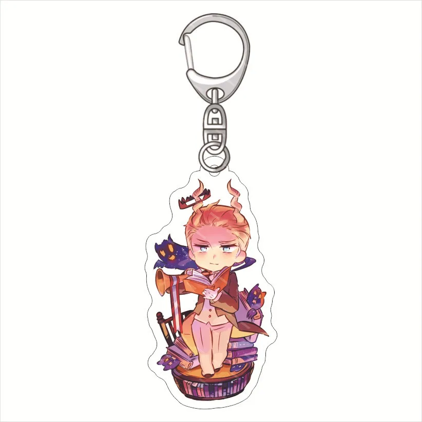 Cute Cartoon Figure Keychain Hetalia Peripherals Key Rings Backpack Pandant Purse Charm Bag Clip-on Decor Boys Girls Xmax Gift