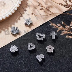 100Pcs/Lot Slide Charms For Jewelry Making Women Bracelet 8mm Heart Crown Pet Collar Choker Wristband Keychain DIY Accessories