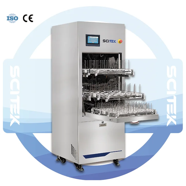 Basic Ultra-slim Automatic Glassware Washer 220/ 320L Bottle Washing Machine for Medical and Lab 360° Spray Mechanism