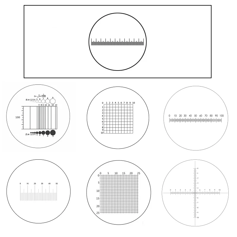 DIV 0.1mm 0.2mm 0.05mm 0.01mm Micrometer Optical Glass Calibration Ruler Microscope Ocular Reticle Micrometer Calibration Slides