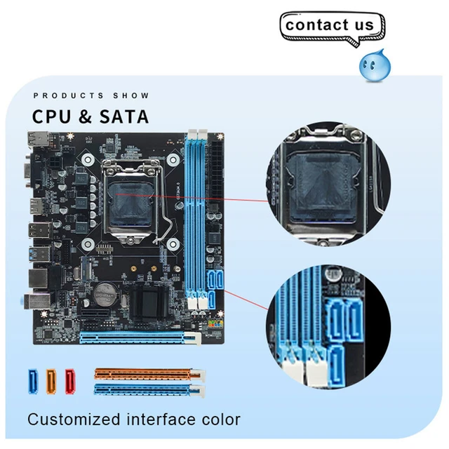 H81 Computer Motherboard Support SATA 3.0 2.0 Micro ATX LGA1150 Desktop Computer Mainboard PCI Express X16 X1 M.2 Nvme NGFF Slot