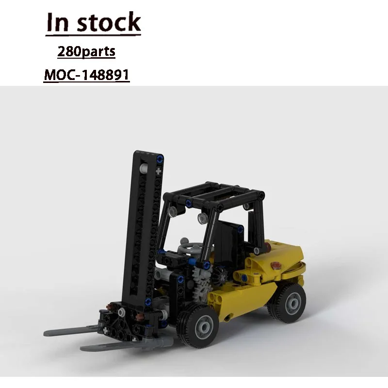 MOC-148891 clásico urbano nuevo modelo de bloque de construcción de carretilla elevadora de transporte pequeña, 280 piezas, juguete para regalo de cumpleaños para niños