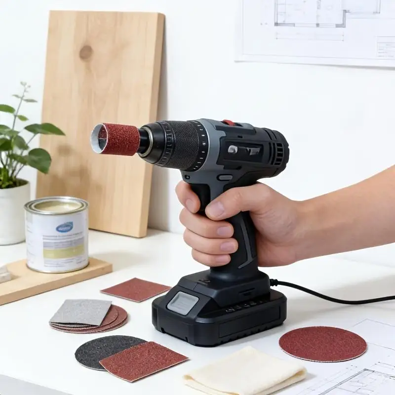 3pcs Screwdriver Grinding Head Drill Sanding Attachment With Wear Resistant Abrasive Pad For Woodworking Metal Grinding DIY