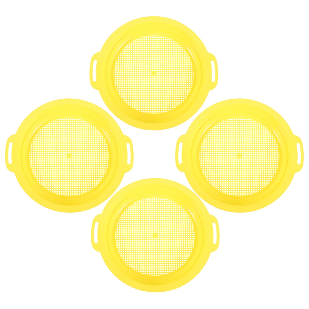 

4pcs Mining Sieve Gold Prospecting Tool Sand Sifter Lightweight Durable Portable Mesh Pan Non-Slip Handle Gold Panning