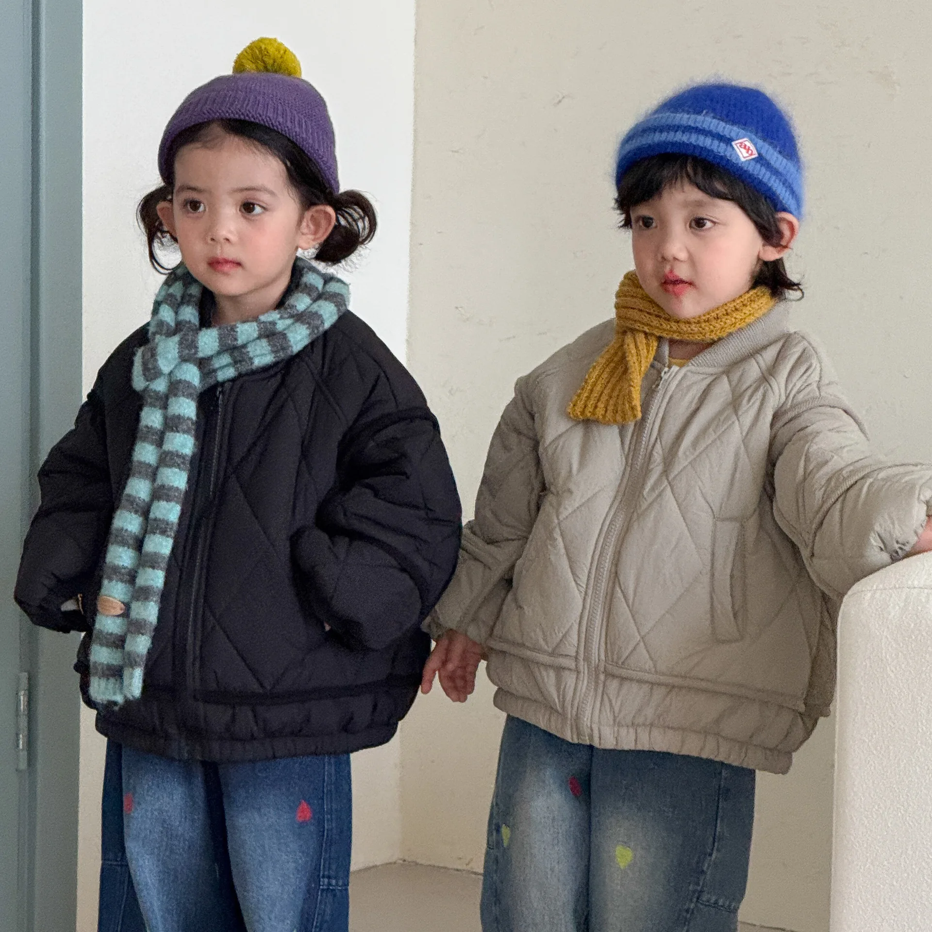 2026 Winter New Children Cotton Padded Jacket Plus Velvet Thick Boys Warm Coat Girls Quilted Cotton Coat Kids Clothes