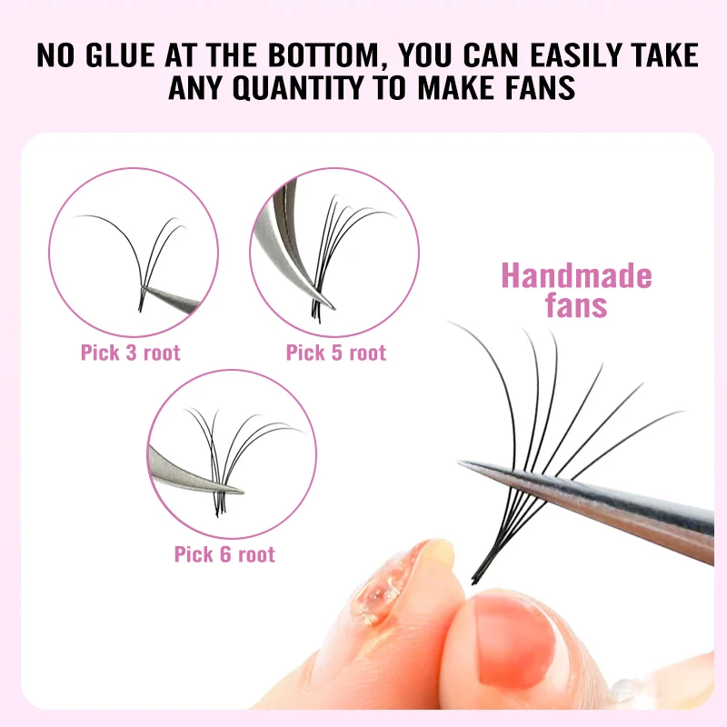 NATUHANA Easy Fanning Eyelash Extensions Russian Volume Camellia Lash Extensions Blooming Individual Lash Tray