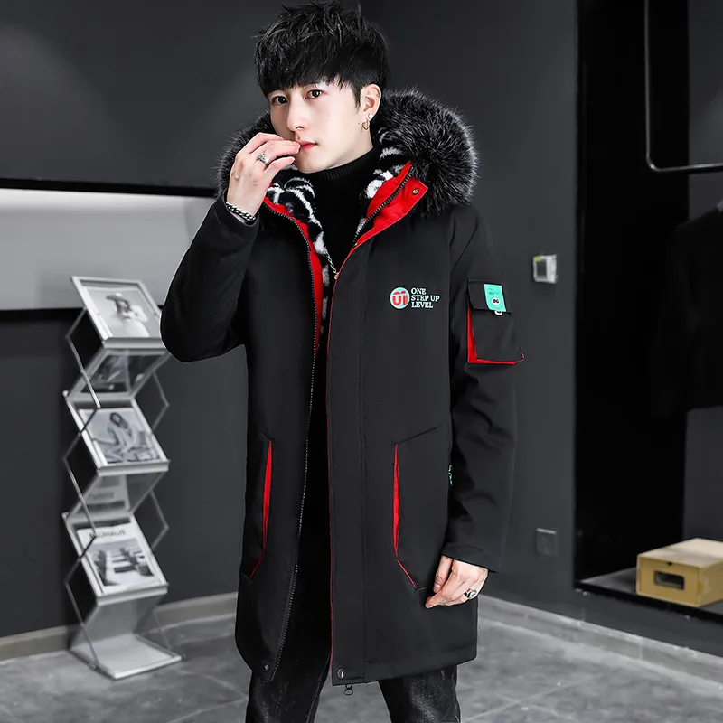 Winter Men Jackets Hip Hop Long Hooded Trench Coat Men Winter Streetwear Casual Jacket Men\'s Windbreaker