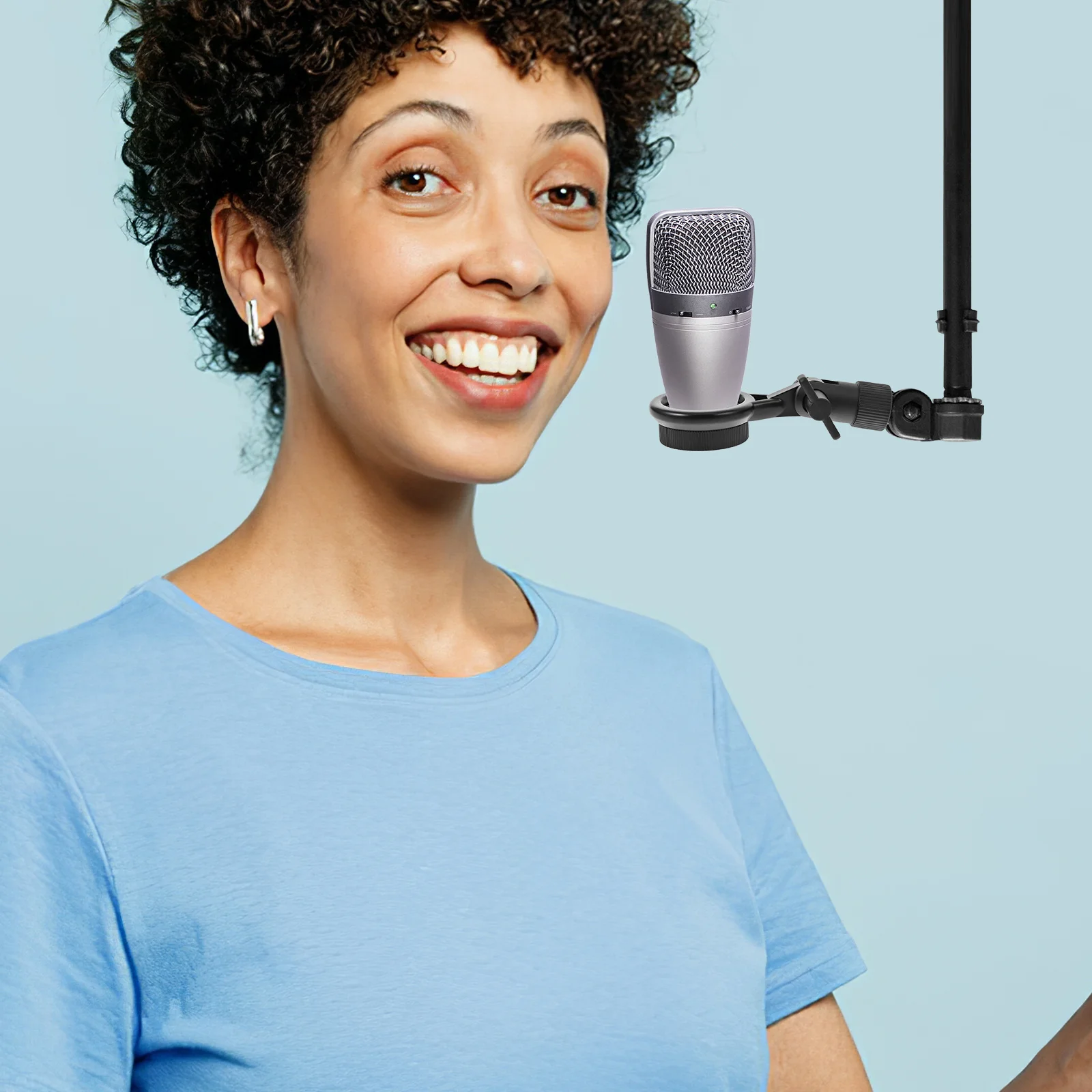 

Professional Microphone Shock Mount Anti-Vibration Clip Adjustable Metal Mic Holder Stable Recording Accessory