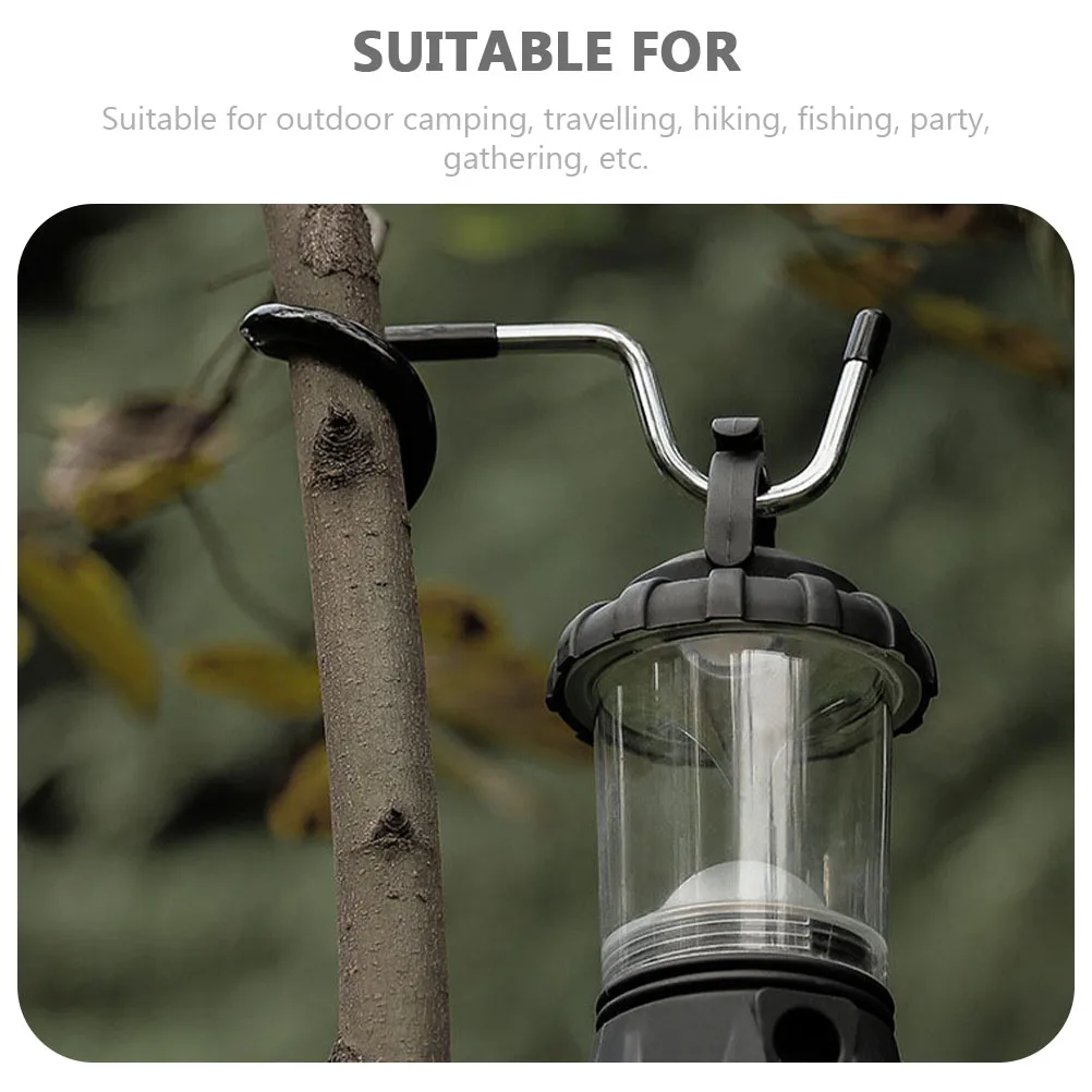 

2Pcs Practical Steel Pole Hooks Anti-Slip Rubber Sleeve Easy to Use for Camping Lights Clothes Lanterns Outdoor Supplies