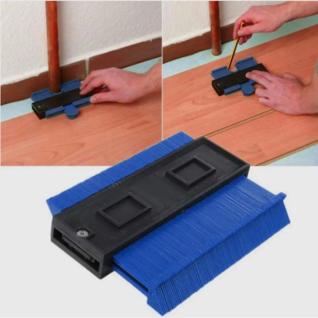 Profile Gauge Duplicator, 4.7Inch Plastic Woodworking Shape Tracing Template Measuring Tool, Pipe Tile Frame Gauge