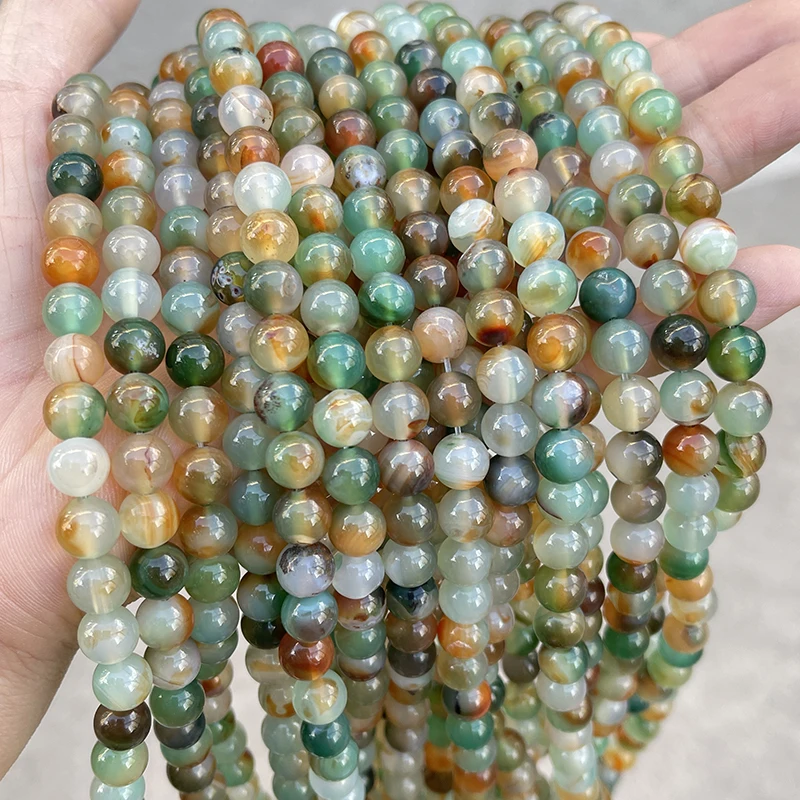 Wholesale Natural Stone Dyed Color Peacock Agate Beads Round Loose Spacer For Jewelry Making Diy Necklace Bracelet Accessory