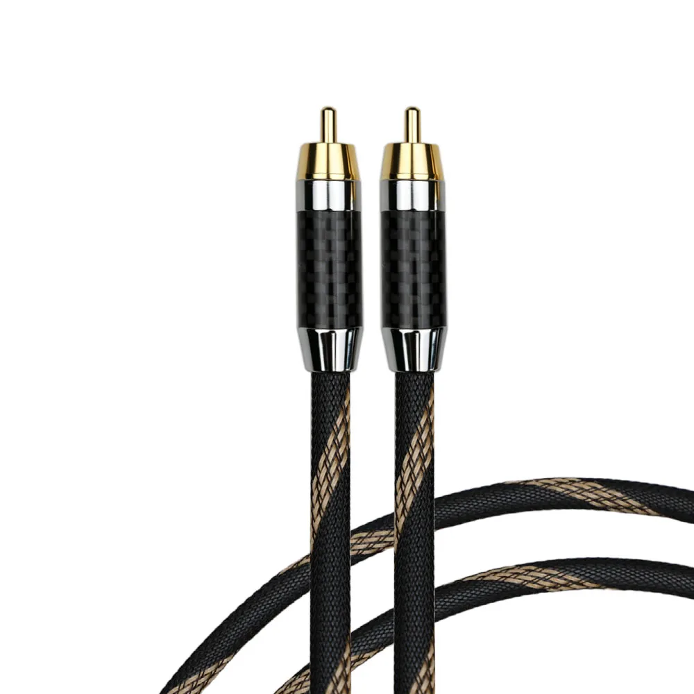 silver-plated HIFI audio signal cable, high-end audio crossover cable, RCA double lotus red and white cable