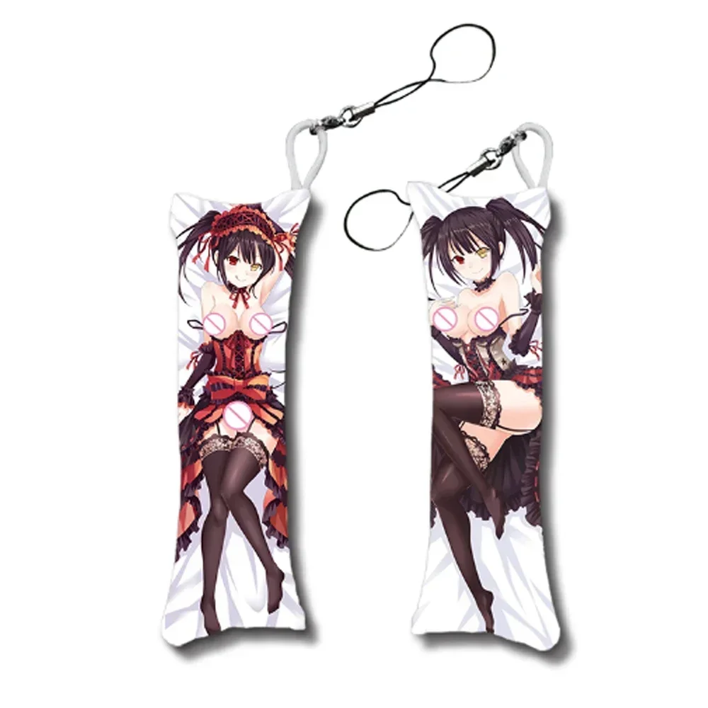 Date A live Tokisaki Kurumi Mini Dakimakura Anime Keychain Double Sides Mini Pillow Hanging Ornament Phone Cute Gift