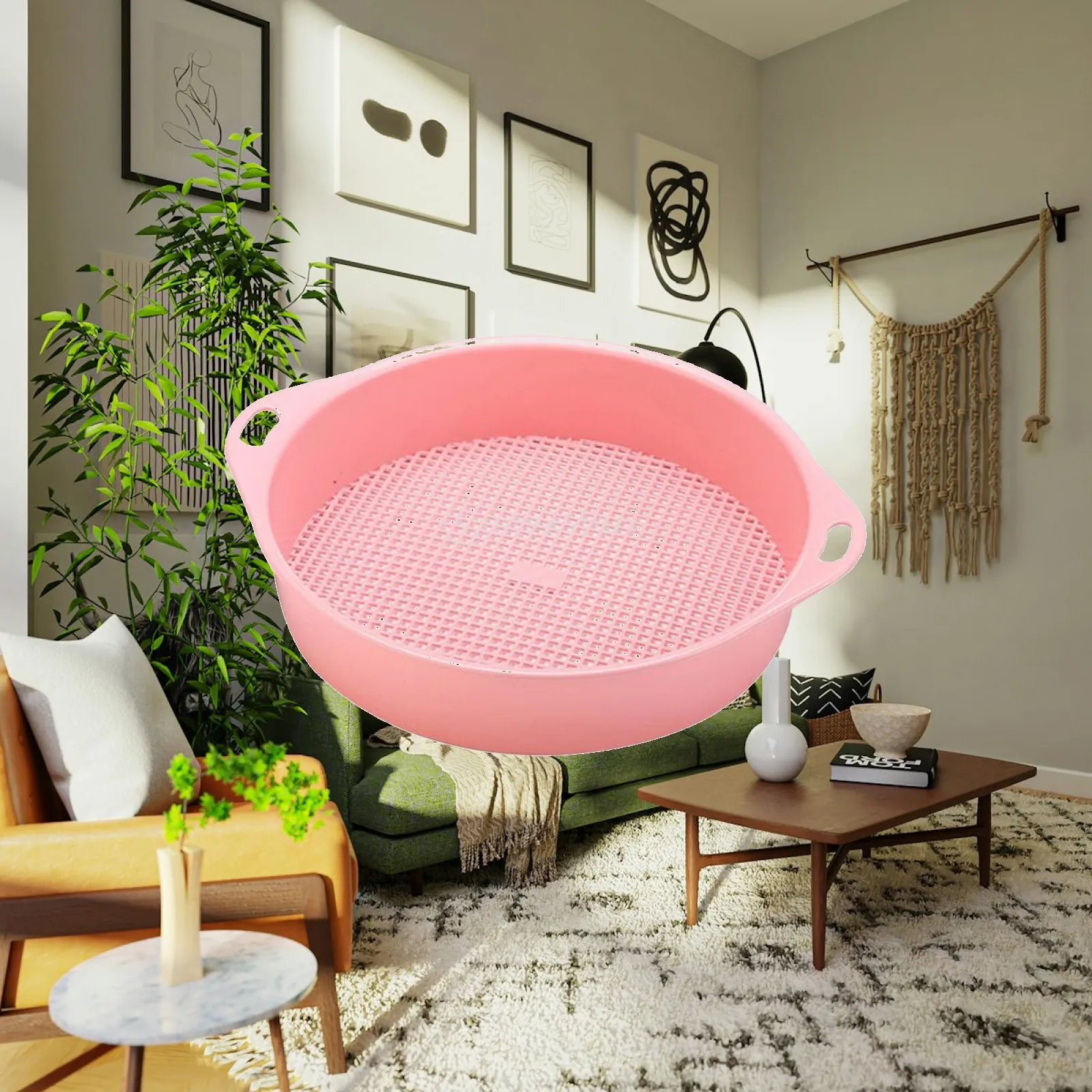 Compost Plastic Mesh Sieve Garden Soil Sifter Lightweight Sieve for Balcony and Standard Planting
