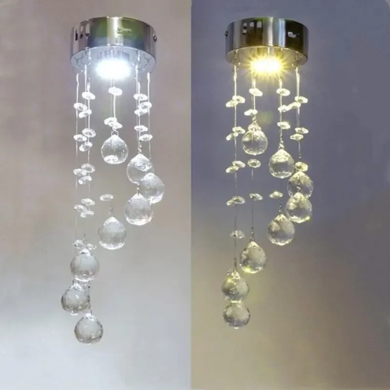 Moderna passagem de cristal luzes teto lamparas de techo lustre luminaria abajur lâmpada led iluminação avize luminária d35xh10cm