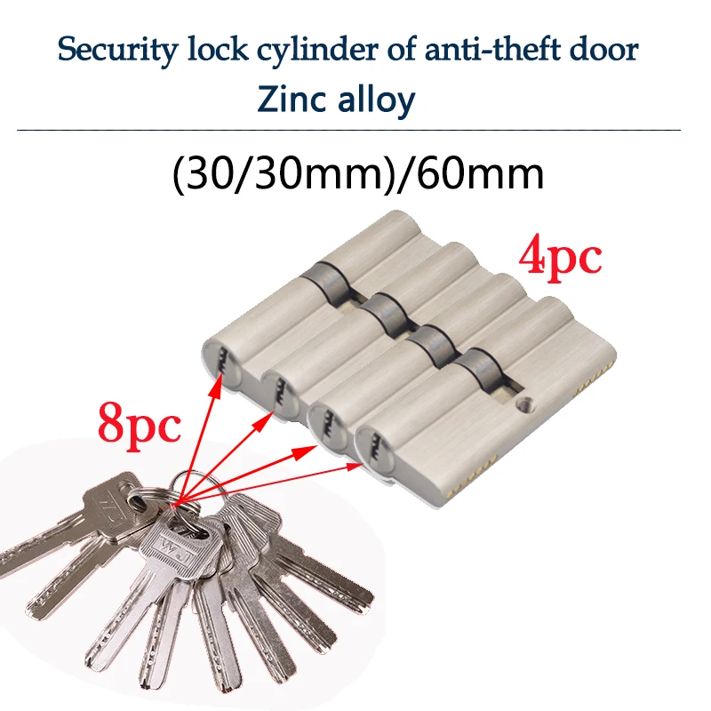 Intelligenter Türschließzylinder mit Hauptschlüssel für Innentüren, 60mm 70mm 80mm, Schlüssel anpassbar