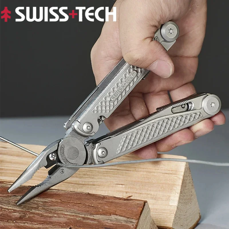 Swiss Tech-alicate Dobrável para Exterior Ferramenta Combinada Multifuncional Tesoura Equipamento Edc 18 em 1