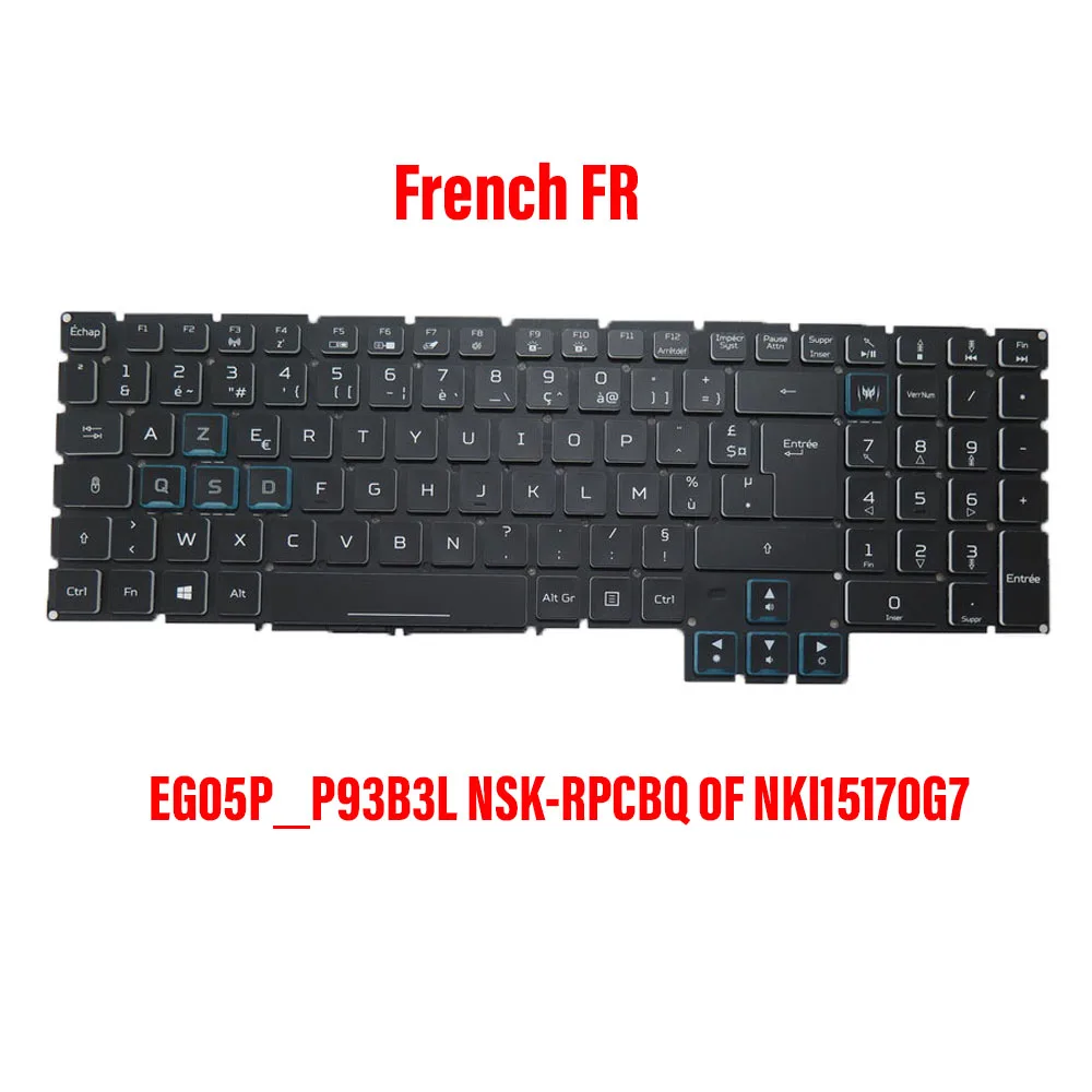 

Клавиатура с подсветкой для NSK-RPCBQ 0F EG05P_P93B3L AEZGEF00020 NKI15170G7 NSK-RPABQ 1F EG5P_P91BRL AEZGE 200010 NKI15170DL Французский ФР