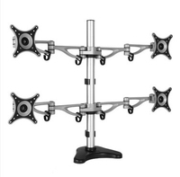 Loctek B204 Aluminum Desktop Clamping 4 Display 10-24 Inch Screen Monitor Holder Full Motion Quad Monitor Mount Arm Bracket