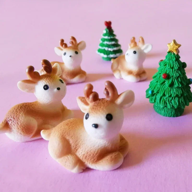 10 pcs deer/miniatures/lovely cute/fairy garden gnome/moss terrarium decor/crafts/bonsai/diy doll house/figurine/model/toy