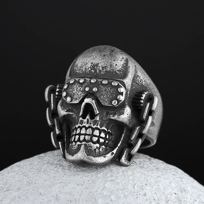 Bague Punk Rock en acier inoxydable 316l, bijoux Vintage, avec masque tête de mort en métal, mickey et thomas